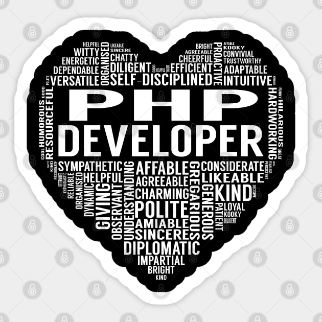 Php Developer Heart Sticker by LotusTee